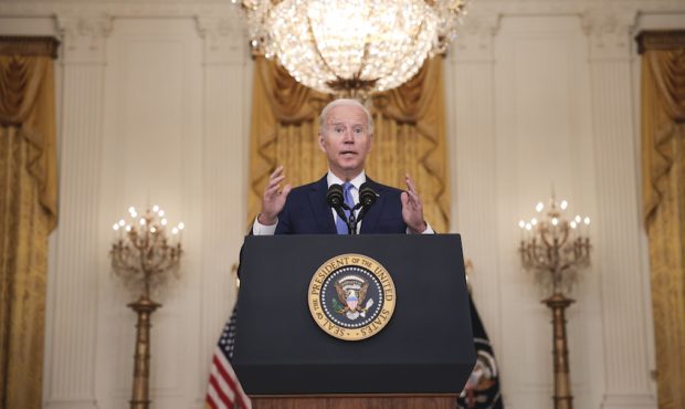 President Joe Biden speaks during an event in the East Room of the White House September 16, 2021 i...