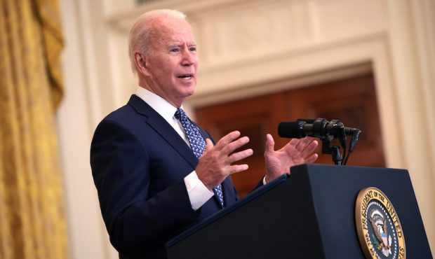 President Joe Biden speaks on workers rights and labor unions in the East Room at the White House o...