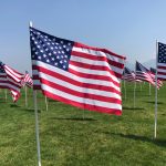 A large number of American flags, honoring the victims of the Sept. 11 terrorist attacks, are on display at the Riverton City Park, ahead of the 20th anniversary. (Jed Boal/KSL TV)