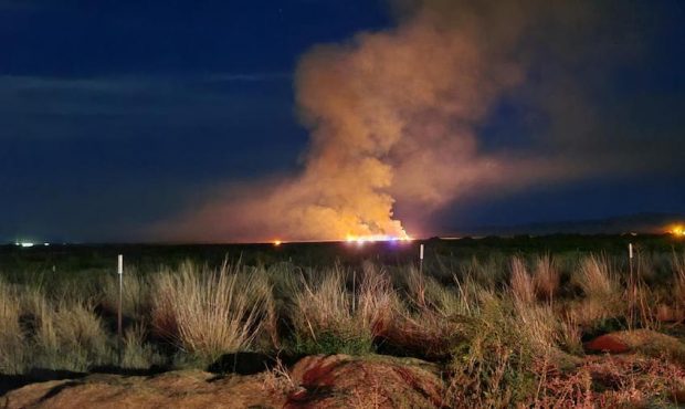 Smoke was visible in Davis County Wednesday morning from a reported flare-up of the Legacy Fire. (C...