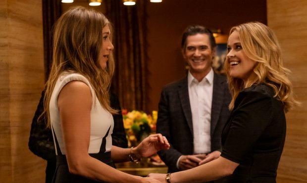 Jennifer Aniston, Billy Crudup and Reese Witherspoon in “The Morning Show,” now streaming on Ap...