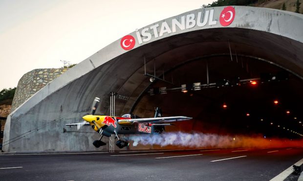 Dario Costa of Italy flying through dual Catalca Tunnels in Istanbul, Turkey on Sept. 4. (Samo Vidi...