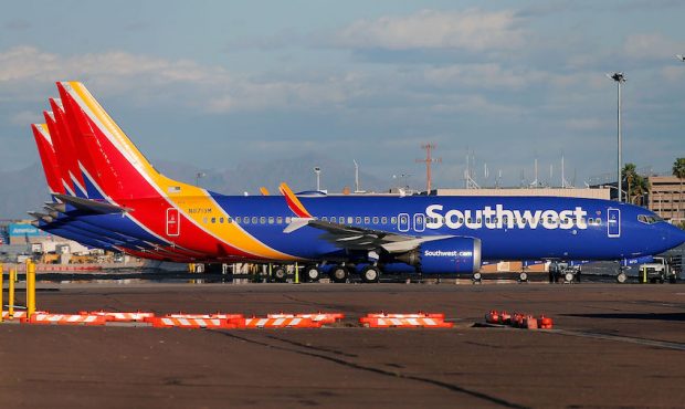 FILE: A group of Southwest Airlines Boeing 737 MAX 8 aircraft sit on the tarmac at Phoenix Sky Harb...