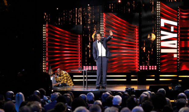 Inductee Jay-Z speaks onstage during the 36th Annual Rock & Roll Hall Of Fame Induction Ceremon...