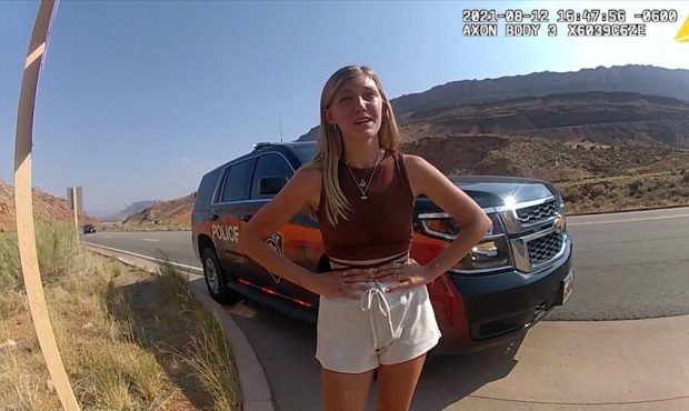 Bodycam footage from the Moab Police Department shows Gabby Petito while speaking with officers....