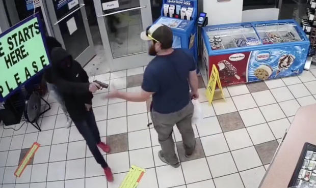 A U.S. Marine Corps veteran was able to disarm and detain a robbery suspect at an Arizona gas stati...