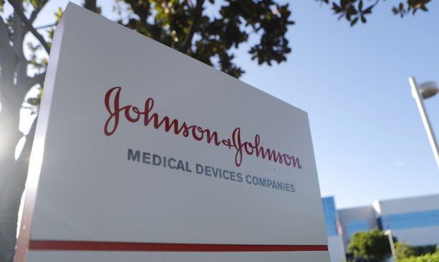A sign is posted at the Johnson & Johnson campus on Aug. 26, 2019, in Irvine, California. (Photo by...