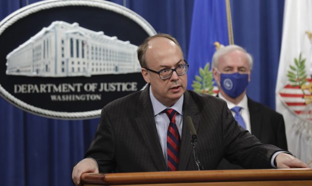 FILE: Then-Acting Assistant U.S. Attorney General Jeffrey Clark speaks as he stands next to Deputy ...