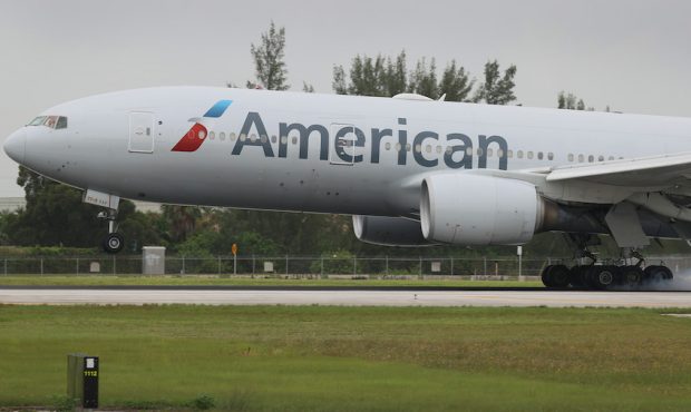 FILE: An American Airlines plane lands at the Miami International Airport on June 16, 2021 in Miami...