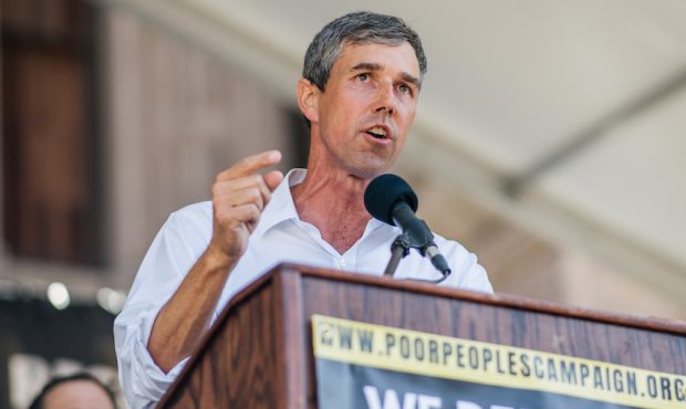 FILE: Former U.S. Rep. Beto O'Rourke speaks during the Georgetown to Austin March for Democracy ral...