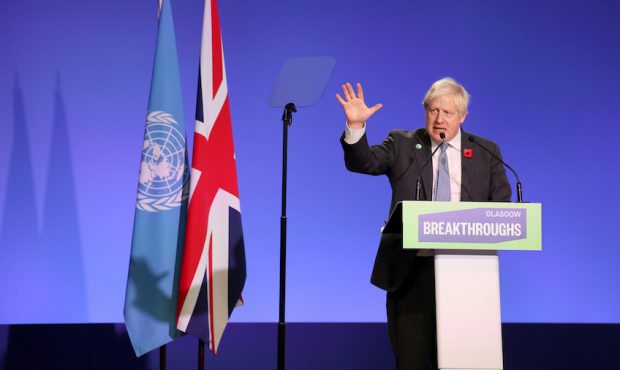 British Prime Minister Boris Johnson speaks at the World Leaders' Summit "Accelerating Clean Techno...