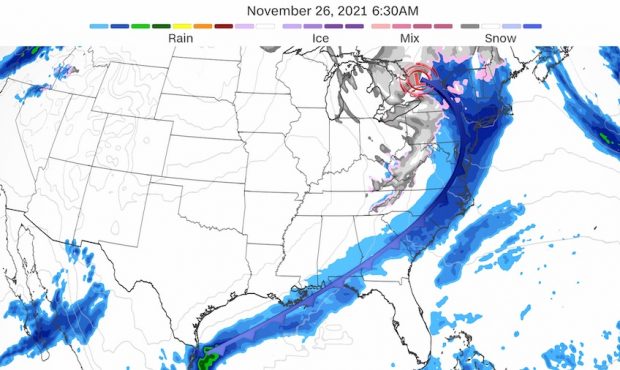 Rain will impact much of the east coast on Friday as a strong cold front moves through. (CNN Weathe...