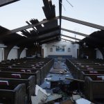 Interior view of tornado damage to Emmanuel Baptist Church on December 11, 2021 in Mayfield, Kentucky. Multiple tornadoes tore through parts of the lower Midwest late on Friday night, leaving a large path of destruction. (Photo by Brett Carlsen/Getty Images)
