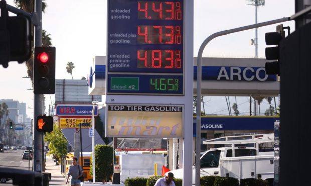 FILE: Gasoline prices are displayed at a gas station on Nov. 15, 2021, in Los Angeles, California. ...