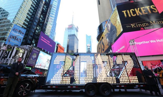 2022 New Year's Eve numerals arrive in Times Square on December 20, 2021 in New York City. (Photo b...