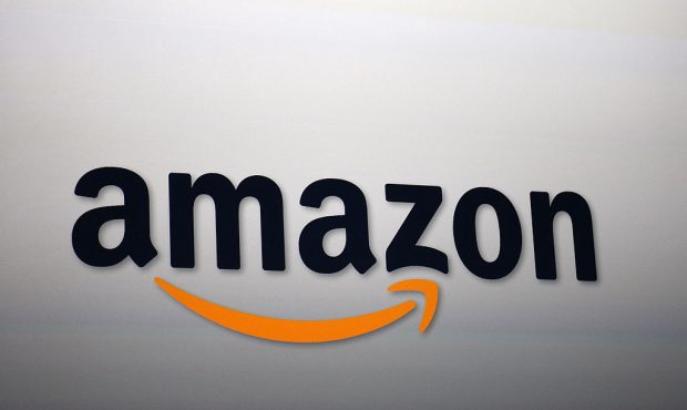 FILE: SANTA MONICA, CA - SEPTEMBER 6:  The Amazon logo is projected onto a screen at a press confer...