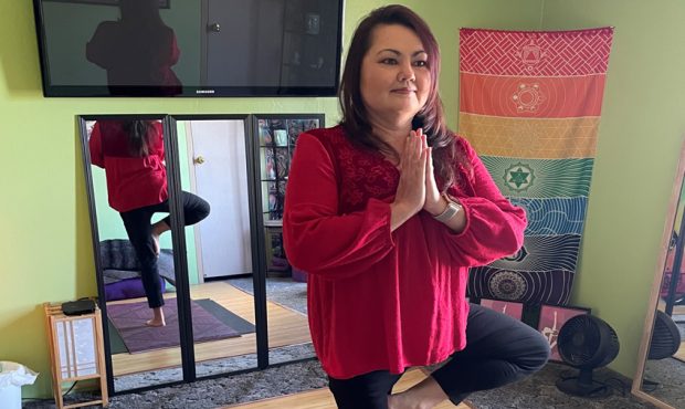 Mary Ramirez uses yoga to help her relieve stress. (KSL TV)...