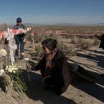 On Wednesday December 1, a small group gathered in the desert outside of Delta, Utah to honor a man who died after a guard at the Topaz Japanese internment camp shot him. (Aubrey Shafer, KSL TV) 