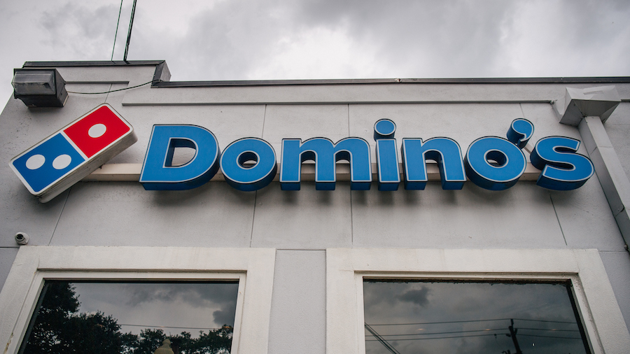 FILE: A Domino's Pizza sign is shown on July 22, 2021 in Houston, Texas. (Photo by Brandon Bell/Get...