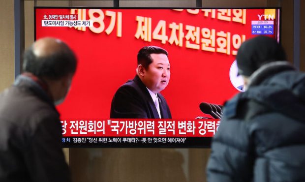 People watch a television broadcast reporting on North Korean Kim Jong-un at the Seoul Railway Stat...