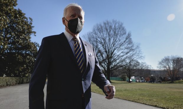 President Joe Biden walks to speak to reporters before boarding Marine One on the South Lawn of the...