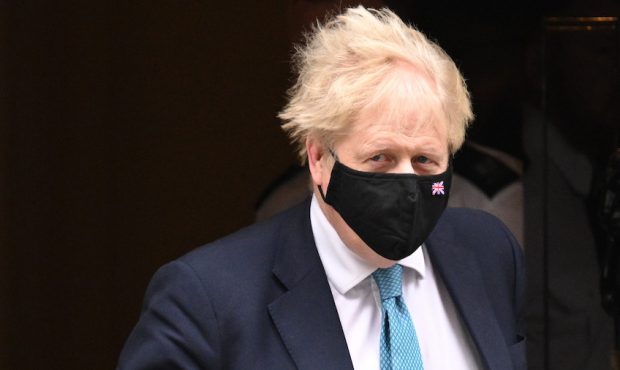 British Prime Minister Boris Johnson leaves 10 Downing Street to attend the weekly PMQs in the Hous...