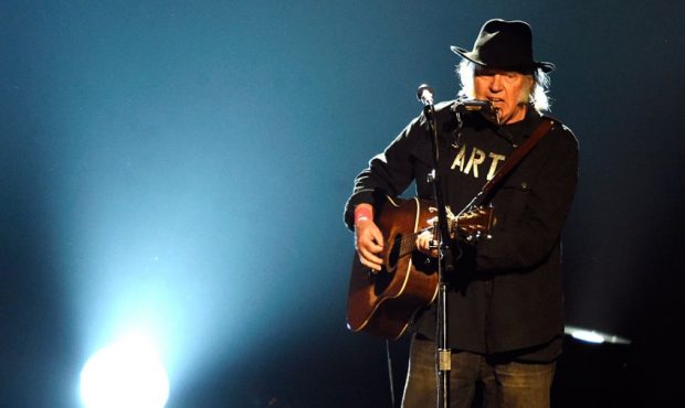 LOS ANGELES, CA - FEBRUARY 06: Singer Neil Young performs onstage at the 25th anniversary MusiCares...