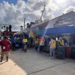 The ship, the Maui, charted by The Church of Jesus Christ of Latter-day Saints is loaded with donated supplies to be delivered to Ha'apai and other outer islands in Tonga on January 22, 2022. (Intellectual Reserve, Inc.)