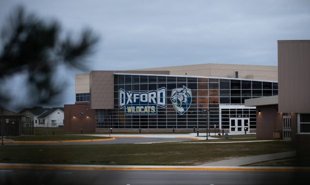 OXFORD, MI - DECEMBER 07: An exterior view of Oxford High School on December 7, 2021 in Oxford, Mic...