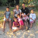 Rich and Ofa Kaufusi and family at Lata Ai Beach in Tonga. (Kaufusi family)