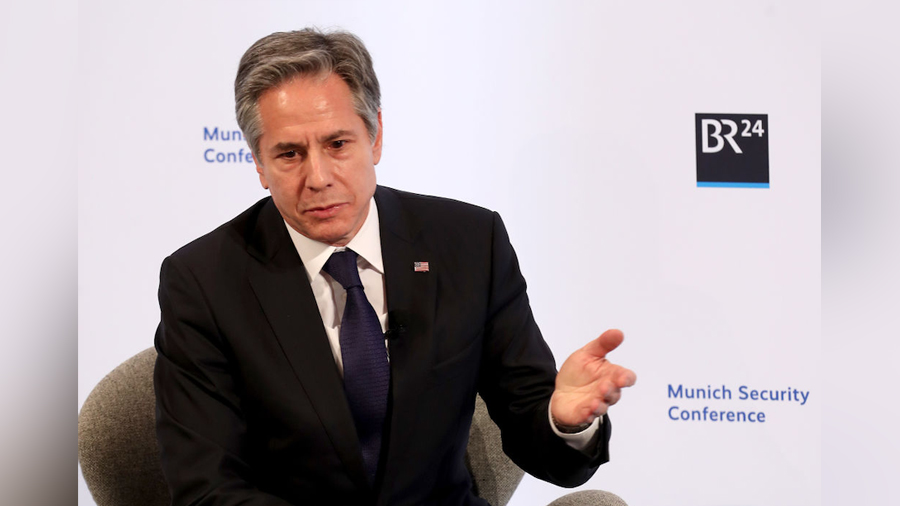 U.S. secretary of state Antony Blinken speaks during a panel discussion at the 2022 Munich Security...