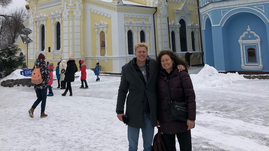 Alia and Niles Herrod in her hometown of Kharkiv, Ukraine last year....
