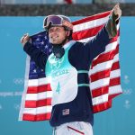 Silver medalist Colby Stevenson of Team United States celebrates after the Men's Freestyle Skiing Freeski Big Air Final on Day 5 of the Beijing 2022 Winter Olympic Games at Big Air Shougang on February 09, 2022 in Beijing, China. (Photo by Catherine Ivill/Getty Images)