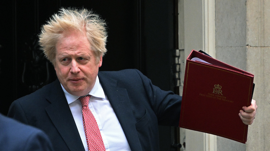 British Prime Minister, Boris Johnson departs from No.10 Downing Street to make a statement in Parl...