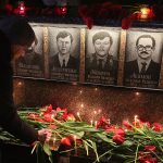 SLAVUTYCH, UKRAINE - APRIL 26:  People commemorating the 30th anniversary of the Chernobyl nuclear disaster arrive to lay candles and flowers at a memorial to 27 men and three women who died during or in the aftermath of the Chernobyl accident on April 26, 2016 in Slavutych, Ukraine. On April 26, 1986 workers at the Chernobyl nuclear power plant inadvertantly caused a meltdown in reactor number four, causing it to explode and send a toxic cocktail of radioactive fallout into the atmosphere in the wrold's worst civilian nuclear incident. The fallout spread in plumes across the globe, covering much of Europe and reaching as far as Japan. Today large swathes in Ukraine and Belarus remain too contaminated for human habitation and strong evidence points to ongoing adverse health impacts for people in the larger region. Slavutych is a new city built after the accident for the workers of the plant and their families and replaced the town of Pripyat, where the workers had lived previously but which was contaminated with high levels of fallout and had to be abandoned.  (Photo by Sean Gallup/Getty Images)