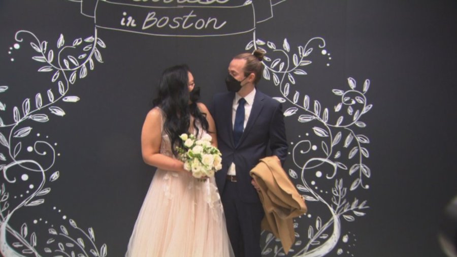 WBZ-TV spoke with a handful of soon-to-be-married couples at Boston City Hall, each noting the pali...