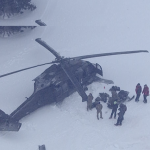 Two Black Hawk helicopters crashed in the Mineral Basin area of American Fork Canyon, near Snowbird Resort, on Feb. 22, 2022. (Chopper 5/KSL TV)