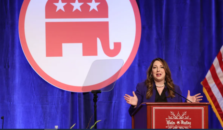 Ronna McDaniel, Republican National Committee chairwoman, speaks during the group’s general sessi...