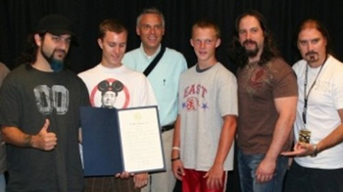 Dream Theater in 2007 with then Utah Gov. Jon M. Huntsman when he declared July 31 "Dream Theater D...
