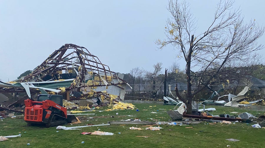 George Elementary School in Springdale, Arkansas, was damaged by a tornado on Wednesday, March 30. ...