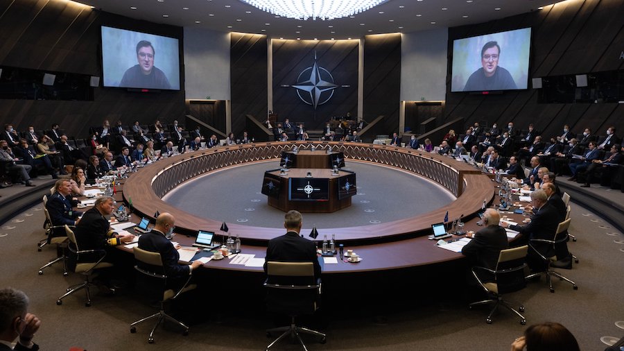Ukraine's Minister of Foreign Affairs Dmytro Kuleba addressed his NATO counterparts. 
Allies expres...