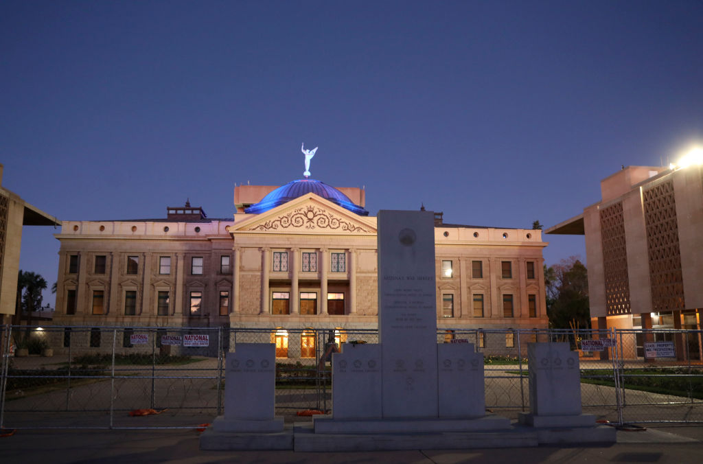 FILE: PHOENIX, AZ - JANUARY 17: View of the Arizona State Capitol building on January 17, 2021 in P...
