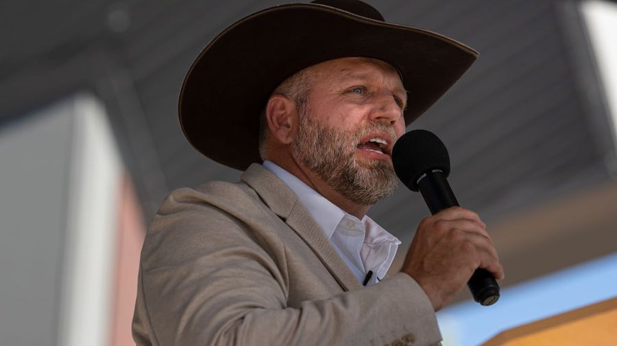 Ammon Bundy announces his candidacy for governor of Idaho during a campaign event on June 19, 2021 ...