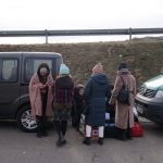 HREBENNE, POLAND - MARCH 1: Women who had just arrived from war-torn Ukraine wait for relatives living abroad top pick them up at a border crossing to Ukraine on March 1, 2022 near Hrebenne, Poland. According to the United Nations, Poland has so far received 281,000 refugees from Ukraine since Russia invaded on February 24. Meanwhile, battles are raging across Ukraine between Ukrainian armed forces and the invading Russian army. (Photo by Sean Gallup/Getty Images)