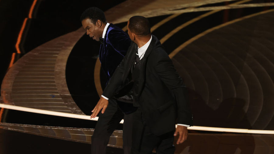 (L-R) Chris Rock and Will Smith are seen onstage during the 94th Annual Academy Awards at Dolby The...