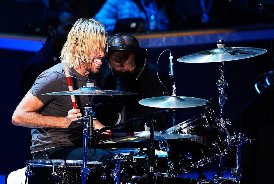CHARLOTTE, NC - SEPTEMBER 06:  The drummer of the Foo Fighters performs during the final day of the...