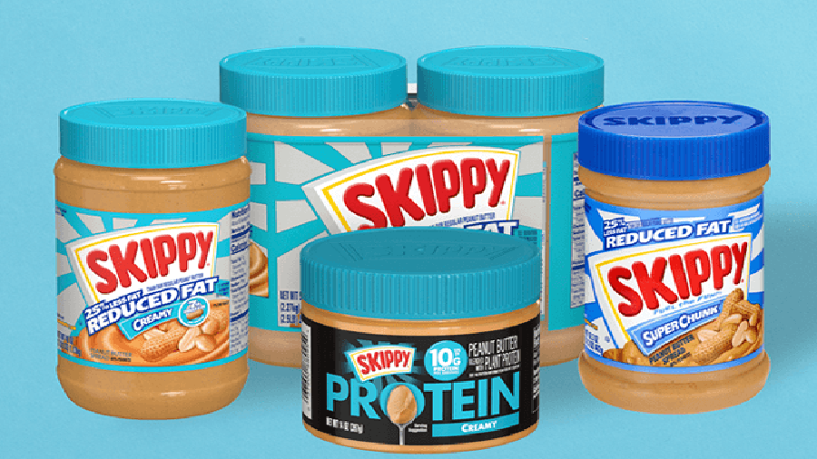 SKIPPY® Reduced Fat Peanut Butter Spread and SKIPPY® Creamy Peanut Butter Blended with Plant Prot...