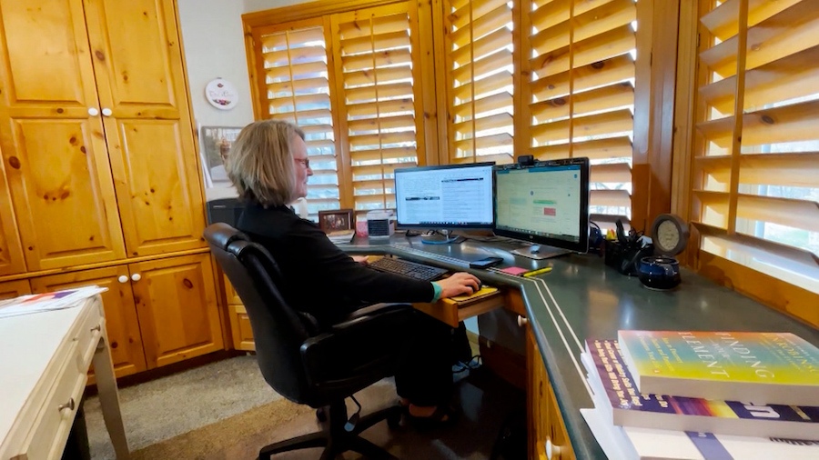Dr. Susan Madsen works at her desk. (KSL TV)...