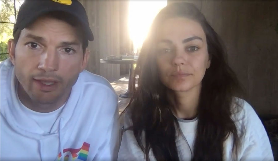 Actors Ashton Kutcher and Mila Kunis announce on Instagram that they have raised over $30 million f...