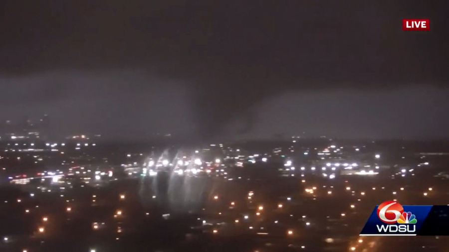The National Weather Service described the tornado that hit the New Orleans area as "large and extr...